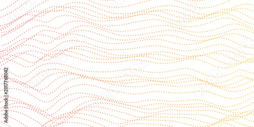 Bild auf Leinwand Flowing wavy dots particles wave pattern curve halftone gradient lines shape