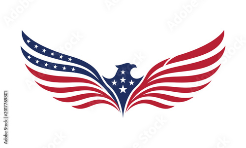 Fotografia American eagle wings with stars and stripes
