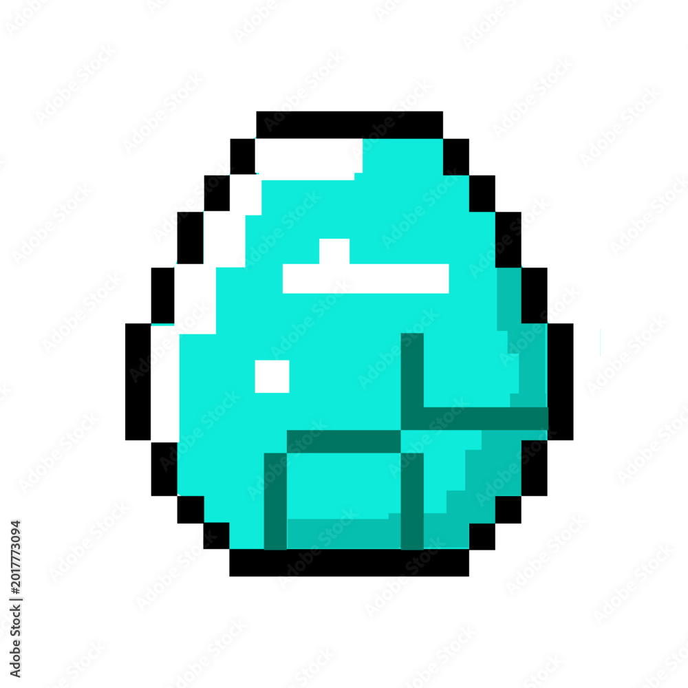 Obraz premium pixel art Emerald Gemstone for Video Game App Development