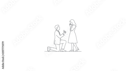 Man proposing to a woman romantically.