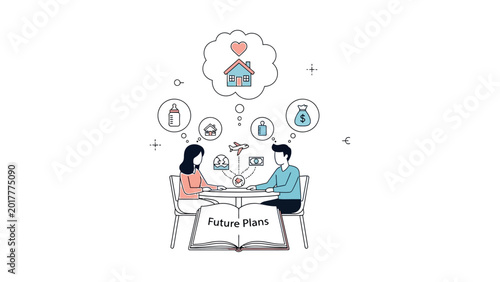 Two business people discussing future plans.
