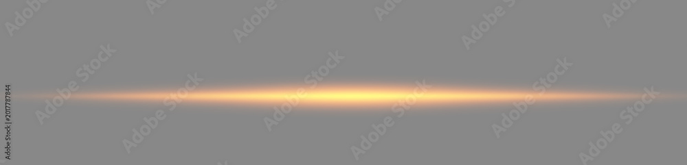 Φωτογραφία Anamorphic yellow light streak with bright glowing neon line