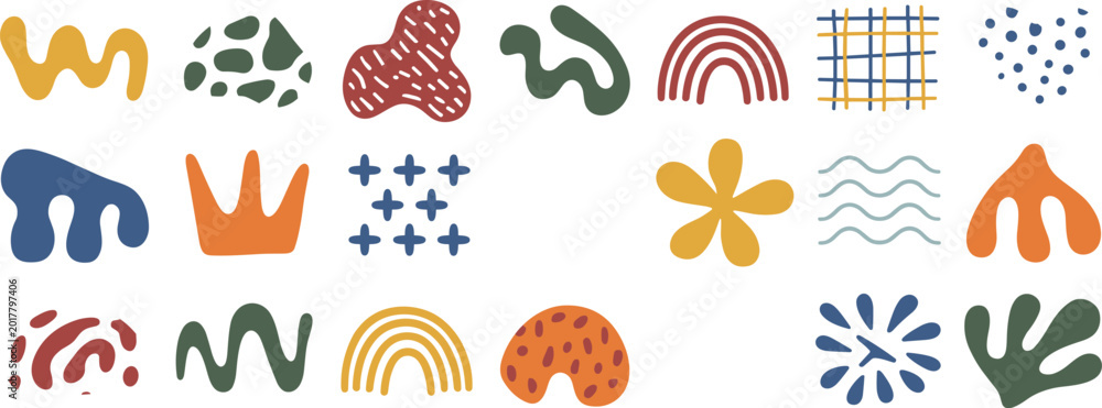 Fototapeta premium Assortment of Abstract Organic Shapes and Patterns