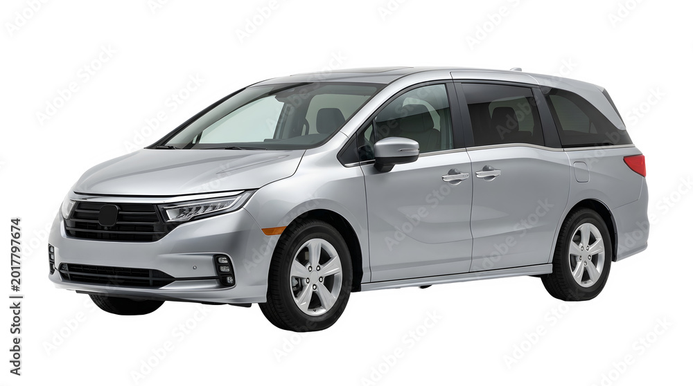 Obraz premium Silver 2024 honda odyssey minivan on transparent background