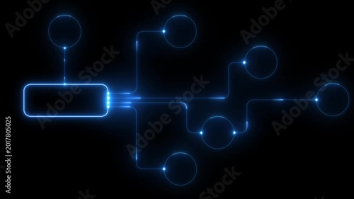 Ai tools or neon box. Multi function for Agentic AI technology motion background. Multi agent AI systems, Automate daily Tasks Smart AI solutions improve efficiency, animation on transparent.