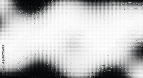 Konstfotografi Abstract halftone pattern overlay with dark smudges and transparent background, distressed vintage texture for graphic design