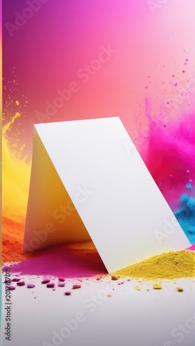 Postcard of the color festival, free space for text