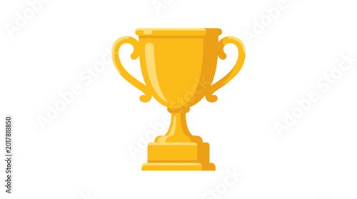 Golden Cup Symbolizing Achievement: A gleaming gold trophy cup stands in isolated on background, an emblem of success, reward and accomplishment. 