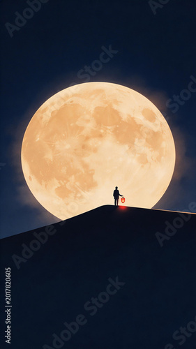 man and moon