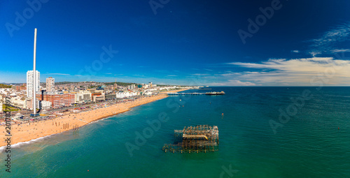 Canvastavla Brighton Beach and Pier Sunny Drone View, UK