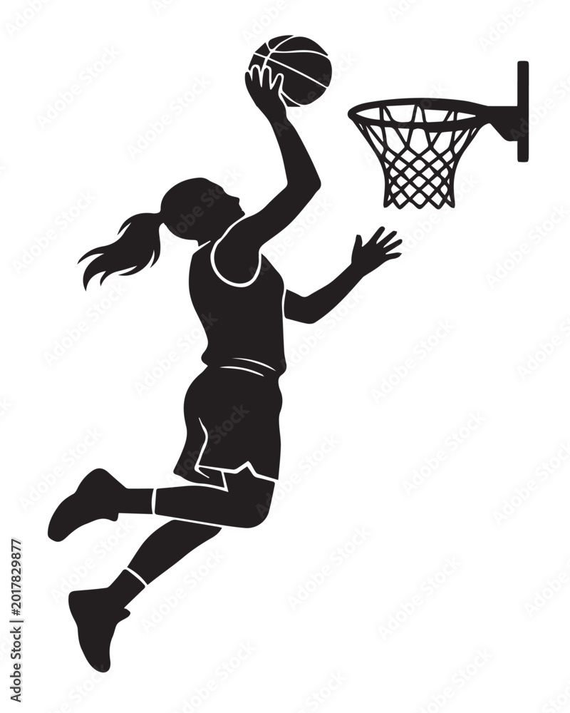 Obraz premium Female basketball player silhouette