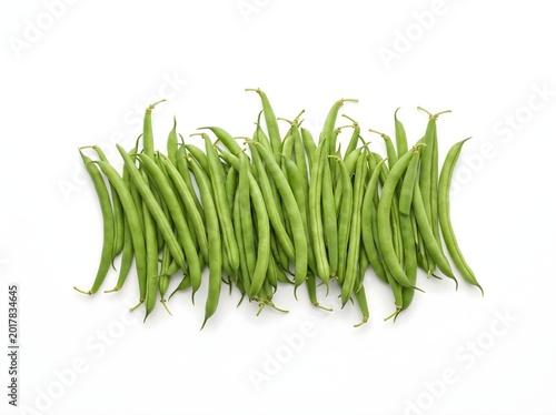 cluster beans on white