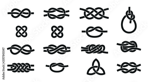 Tableau sur toile Celtic knot collection, infinity symbols, interlaced rope loops, ornamental brai