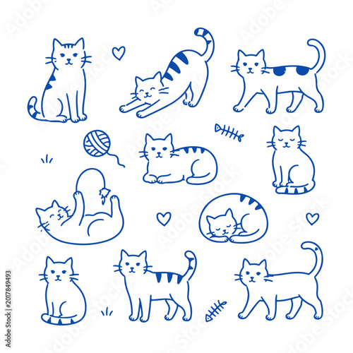 Cat character doodle set
Cute doodle character vector on white background
