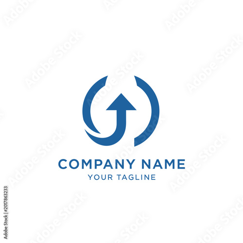 Free Download Blue Arrow Upward in Circular Design Logo Concept. - GFXLoad
