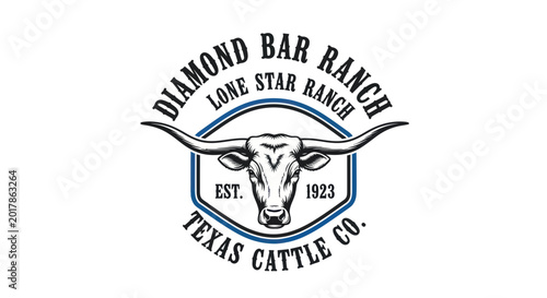 Diamond Bar Ranch Lone Star Texas Cattle Co. Vintage Longhorn Emblem