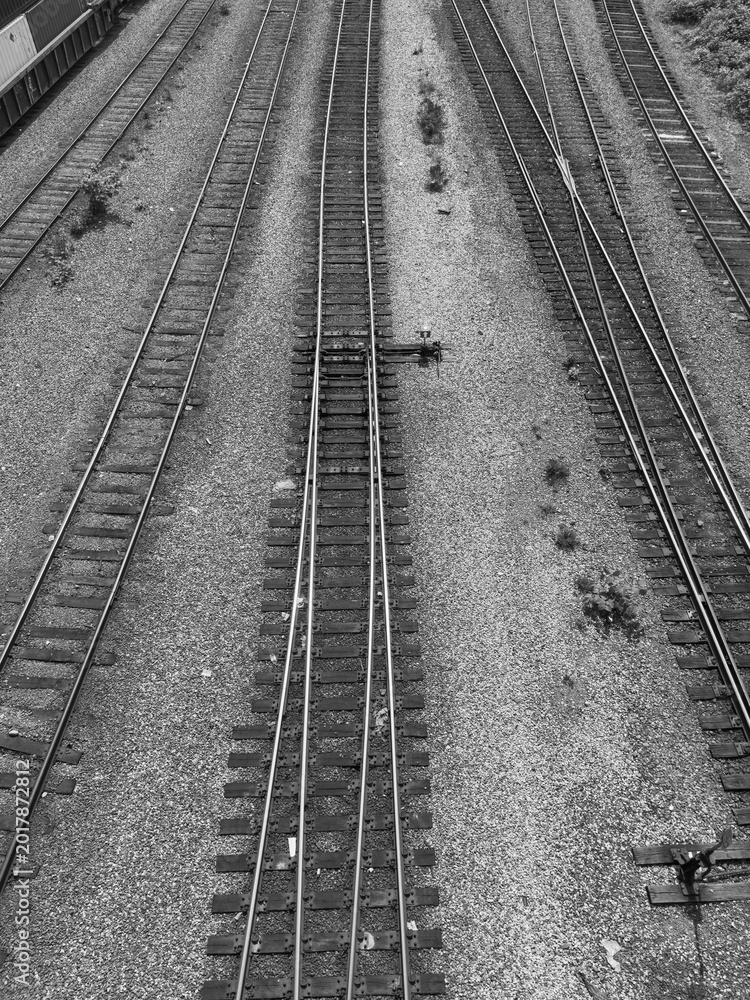 Fototapeta premium railway Tracks Black and White