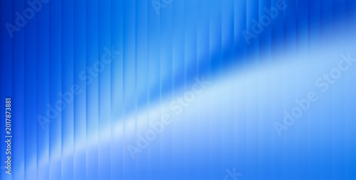 Ribbed glass texture effect with blue vertical stripes. Abstract vector background. Blurred refracted pattern. Minimalist aesthetic design template for modern visual art project