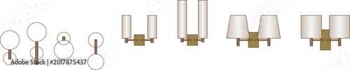 Foto Collection of wall sconce designs featuring globe, candle, and lampshade styles
