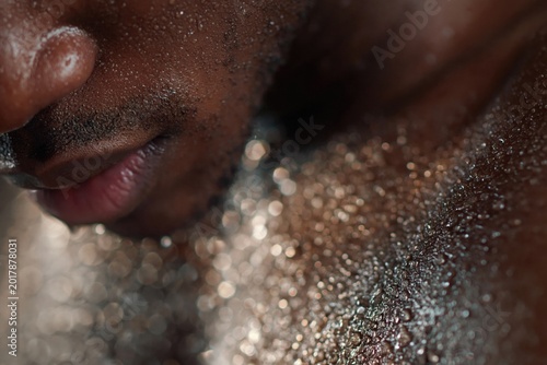 sweat on skin detail realistic workout effort raw photography