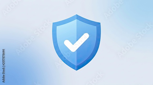 Secure Shield with Checkmark Symbol for Protection and Safety