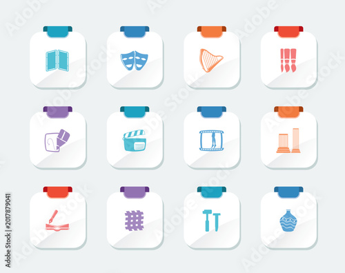Bild auf Leinwand Bright different kind of Arts Icons - Vector Icon Set
