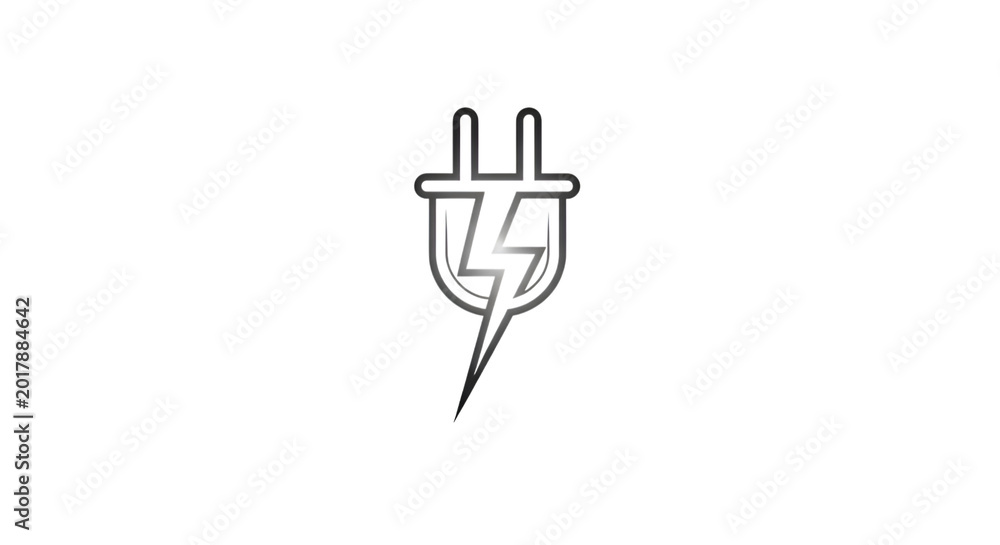Fototapeta premium Electrical plug with a lightning bolt symbol representing power and energy.
