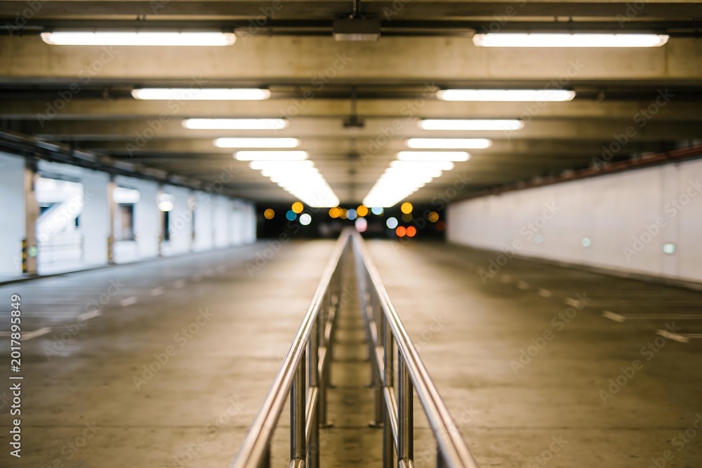 Fototapeta premium Generative AI Modern Urban Underground Parking Garage