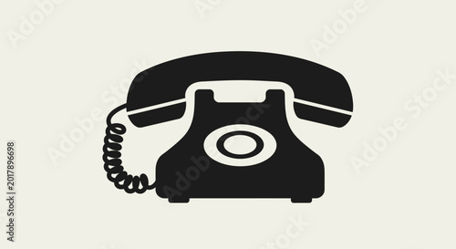Tablou pe pânză Black rotary telephone device.