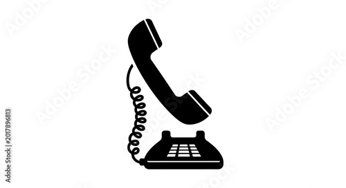Tablou pe pânză Black rotary telephone device.