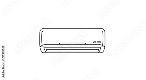 Minimalist Air Conditioner Icon, Line Art, White Background
