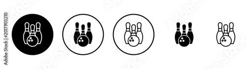 Foto Bowling icon vector. bowling ball and pin sign and symbol.