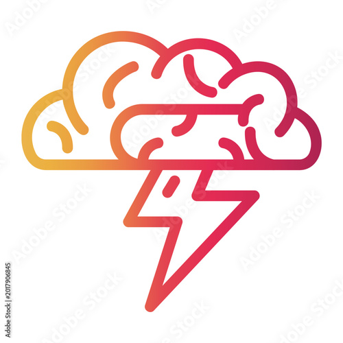 Billede på lærred brain storming Line Gradient Icon