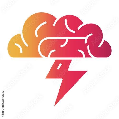 Billede på lærred brain storming Gradient icon