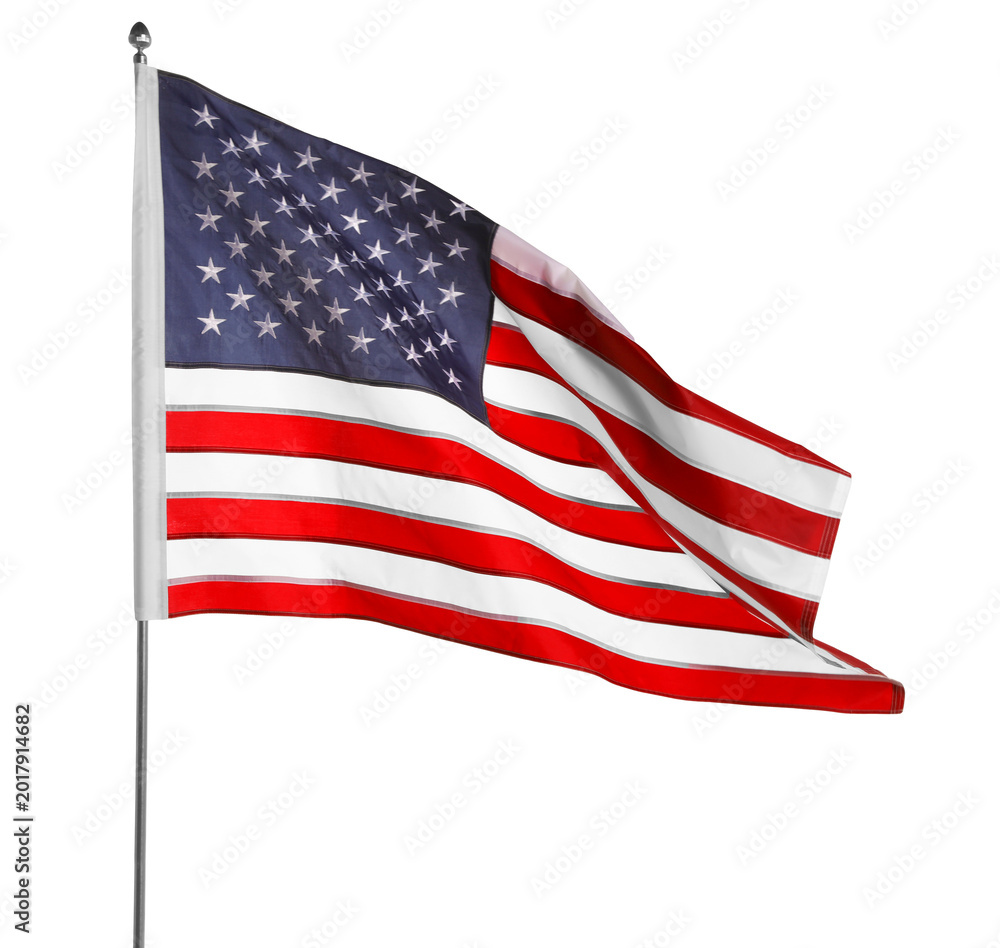 Fototapeta premium Flag of USA isolated on white. National symbol