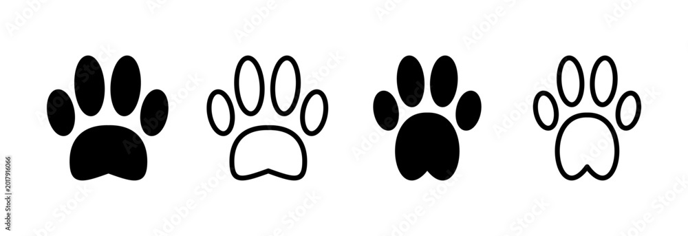 Fototapeta premium Paw icon vector illustration. paw print sign and symbol. dog or cat paw