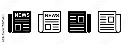Obraz na płótnie Newspaper icon vector illustration. news paper sign and symbolign