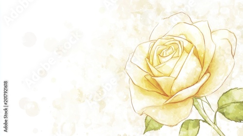 Delicate yellow rose illustration