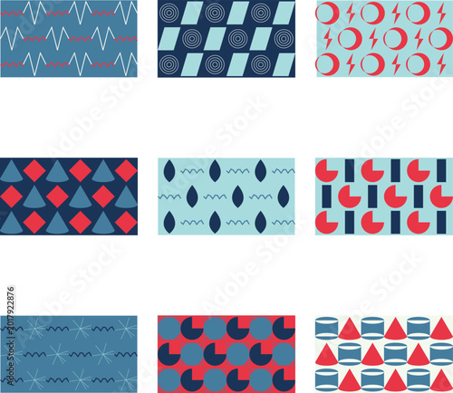 Abstract blue and pink halftone geometric pattern background