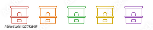 Konstfotografi Ticket Booth Icon Set Multiple Style Collection