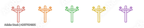 Tableau sur toile Utility Pole Icon Set Multiple Style Collection