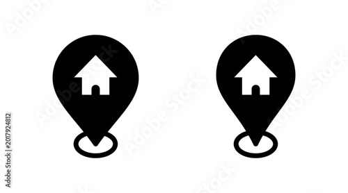 Address icon set vector. home location sign and symbol. pinpoint