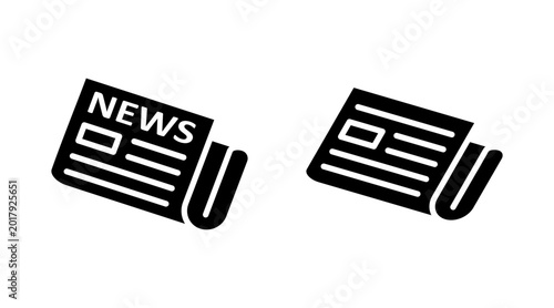 Cuadro en lienzo Newspaper icon set vector. news paper sign and symbolign