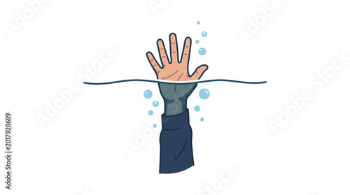 Foto Drowning Hand Reaching For Help