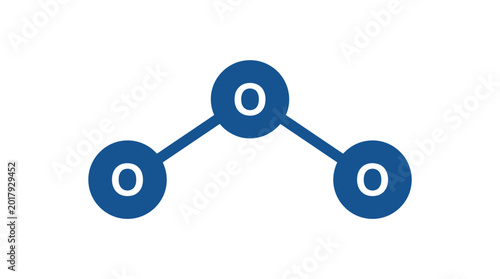Canvastavla Ozone molecule structure, O3 chemical formula