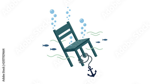 Foto Underwater Chair Anchored