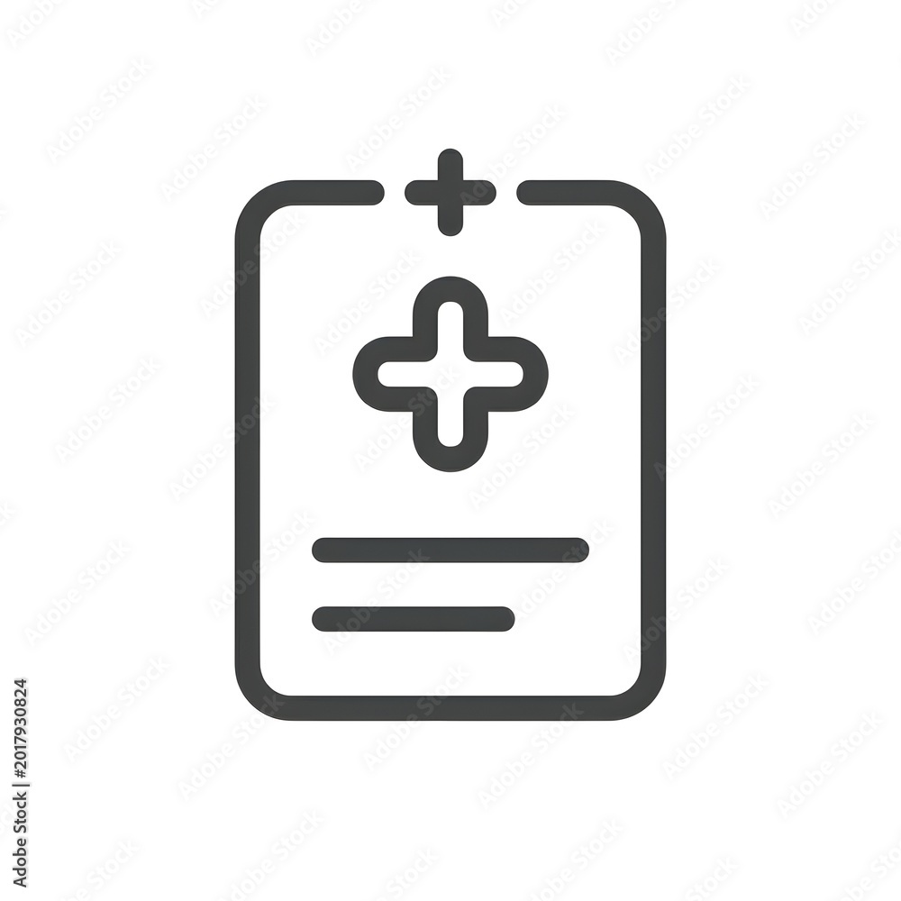 Obraz premium Medical Record Icon Clean Healthcare Document Vector for Hospital App
