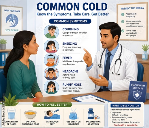 Healthcare Education Concept About Seasonal Common Cold
