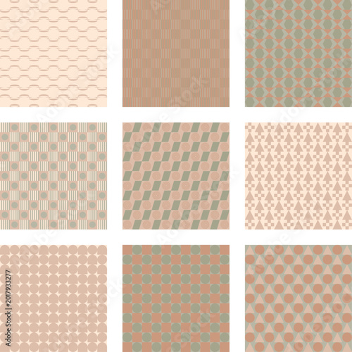 Geometric Abstract Pattern with Grid and Textured Rectangles