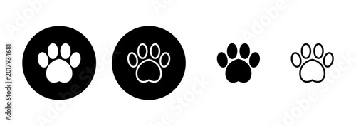 Photography Paw icon logo design. paw print sign and symbol. dog or cat paw